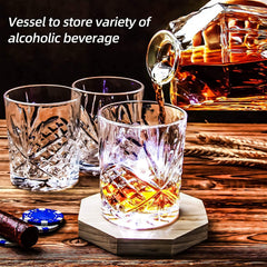 1 Litre Whiskey Bottle Decanter for Whisky Scotch, Liquor, Vodka, Wine or Bourbon | Irish Cut | Food Grade Bpa Free | Airtight Cap with Silicon Grip (1000 ML Wine Decanter)