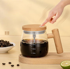 OYZEKX Electric Self-Stirring Coffee Mug Borosilicate Mixing Cup with Lid for Effortless Coffee, Milk, and Protein Powder Mixing at Home, Office, or Travel (400 ml)