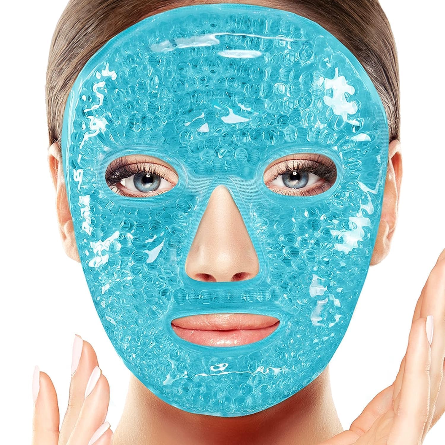 Face Mask Cold Face Eye Mask, Ice Pack Reduce Face Puff, Dark Circles, Gel Beads Hot Heat Cold Compress Pack, Face SPA for Woman Sleeping, Pressure, Headaches, Skin Care Collagen Face Mask