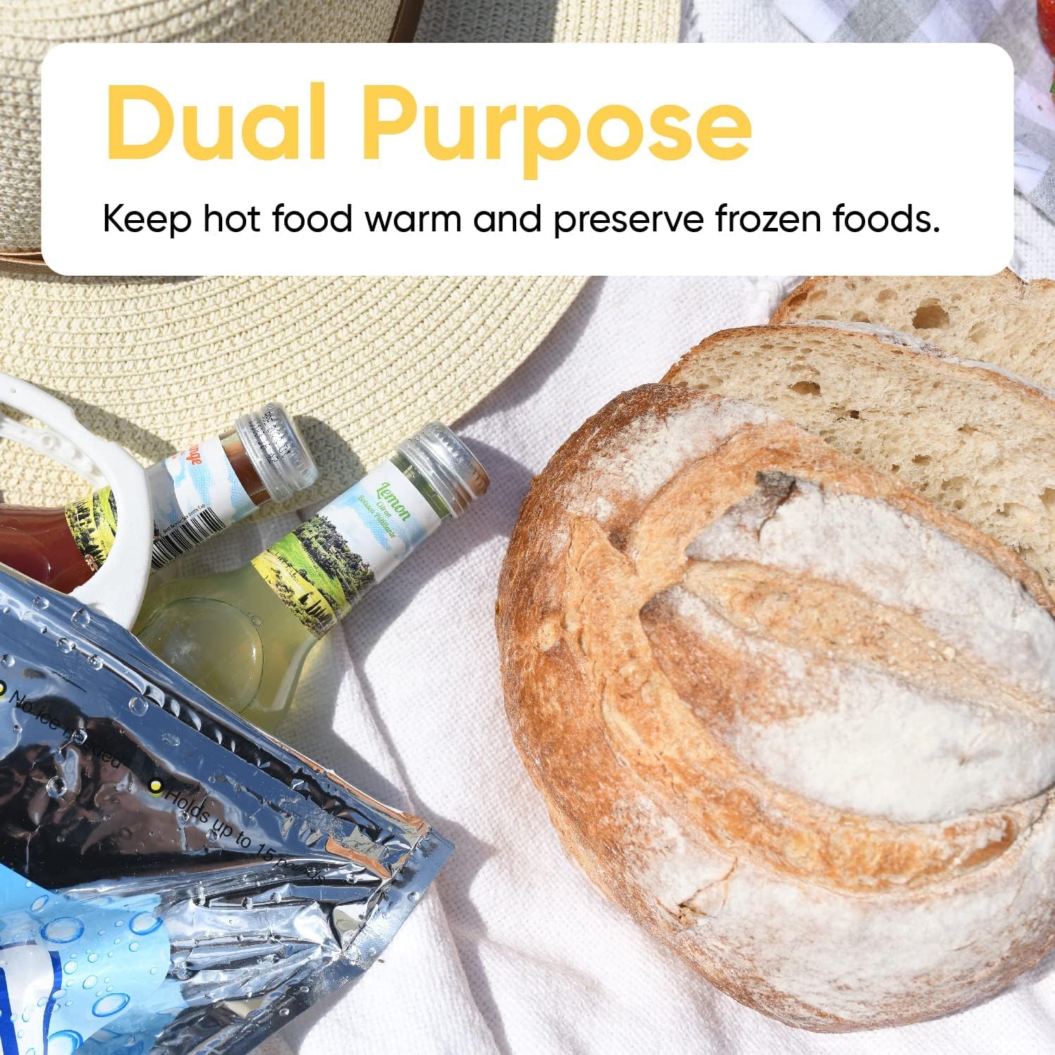 Hot and Cold Insulated Bags for Food Delivery, Keeps Food Warm or Frozen, Food Storage for Hot and Frozen Food for Travel, Disposable Cooler Bag, Reinforced Thermal Lunch Bag (1)