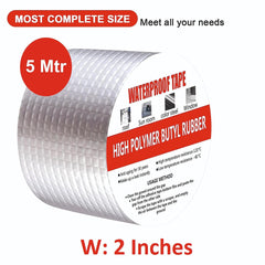 Aluminum Foil Waterproof Leakage Repair Tape for Surface Crack, Roof, Pipe Strong Adhesive Sealing Butyl Rubber Tape (2 inch, 5cm)