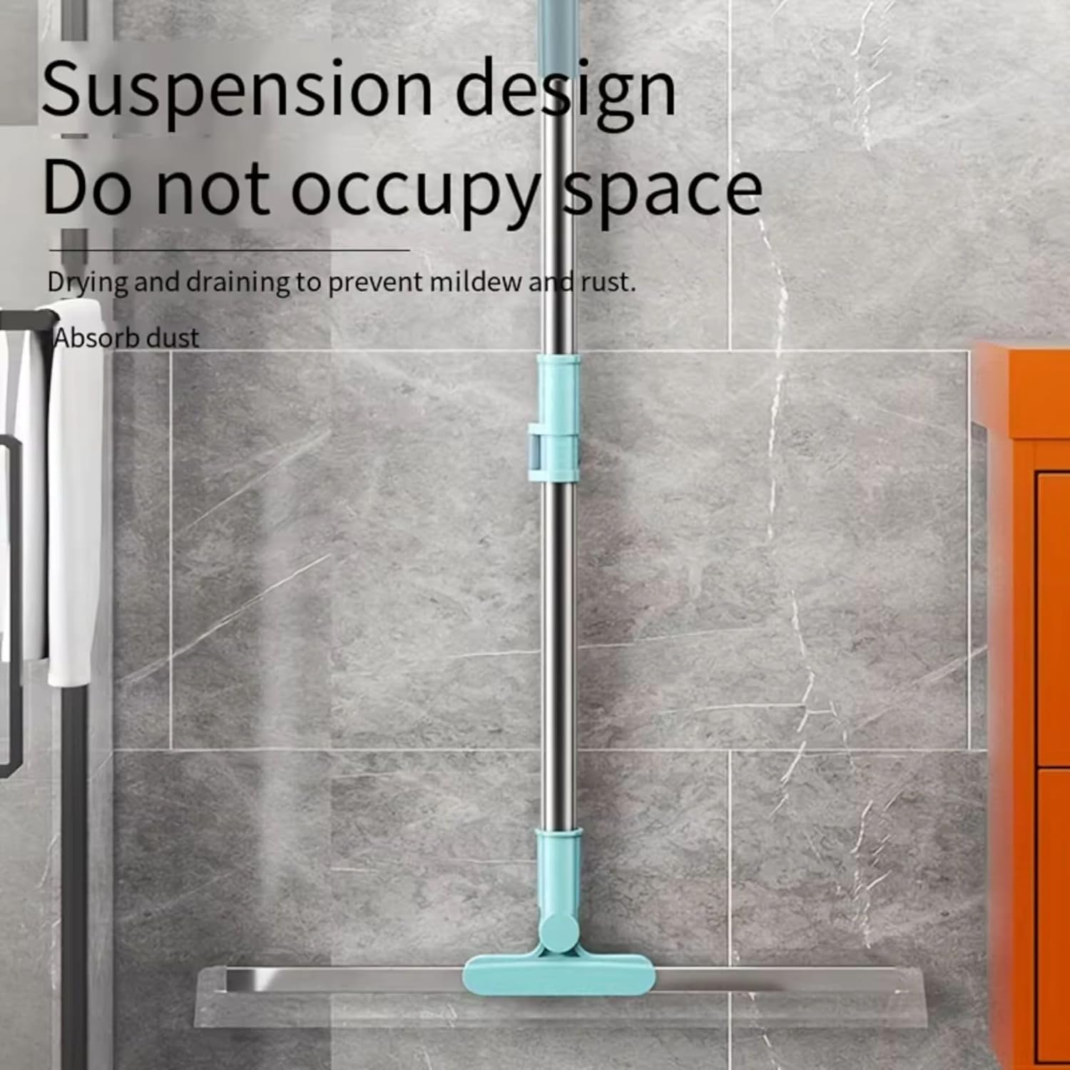 Magic Broom Sweeper for Floor Cleaning – Multifunctional Silicone Wiper Mop with Stainless Steel Extendable Handle – Wet & Dry Use – Bathroom Floor Wiper & Window Squeegee Viper for Home