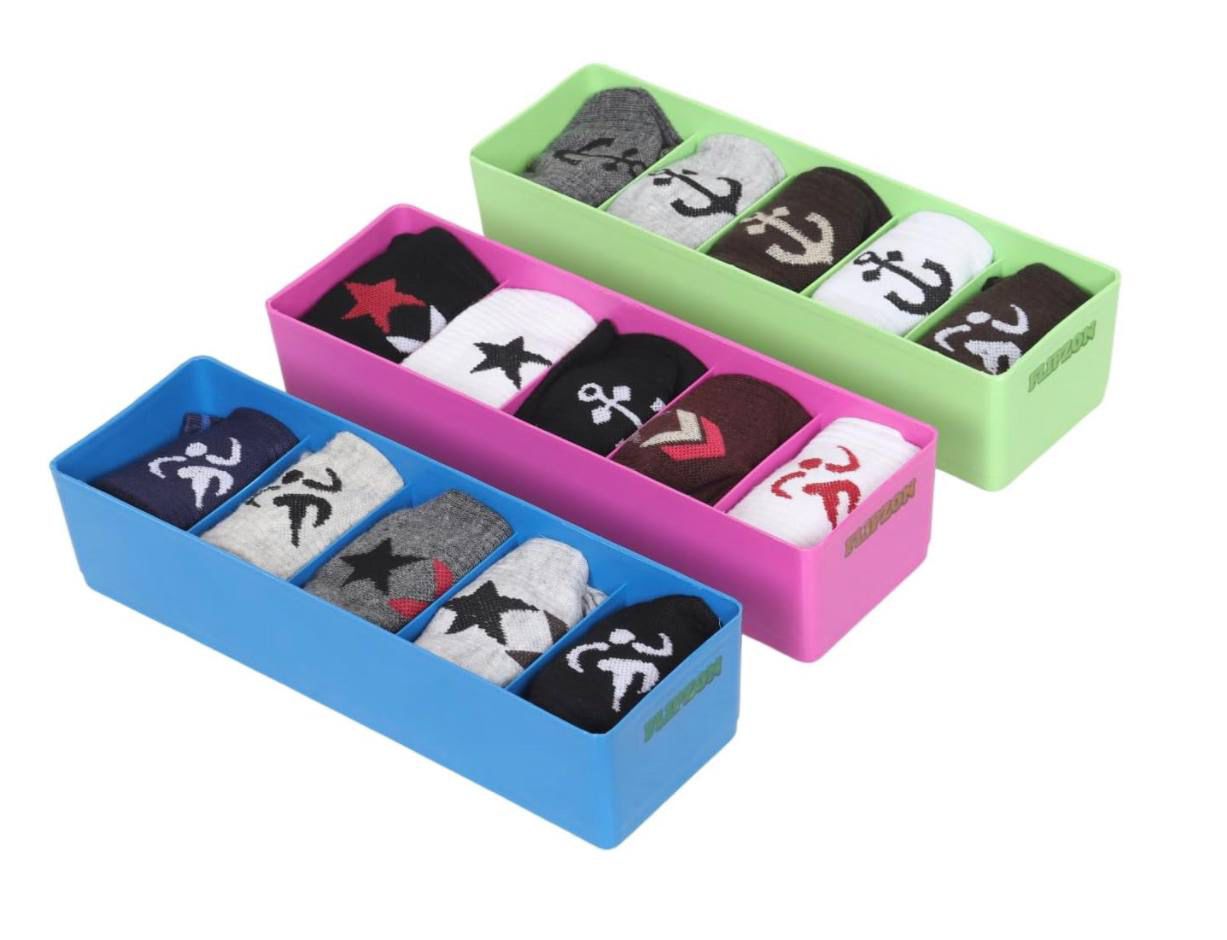 2 Pieces Multipurpose Plastic Storage Drawer Socks Undergarments Organizer/Stackable Drawer/Wardrobe Organiser Rack/For Socks/Ties/Jewellery And More (2 pcs socks org.)