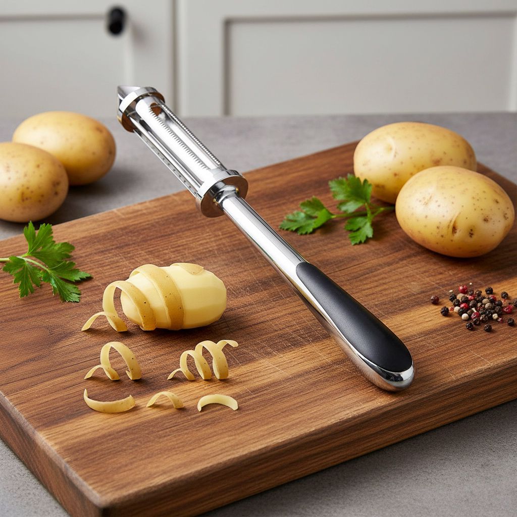 Stainless Steel Peeler for Vegetables and Fruits, 3 in 1 Peeler for Kitchen Multifunctional Double-Edged Julienne and Serrated Blades, Vegetable Peelers for Salad Preparation (Silver/Black)