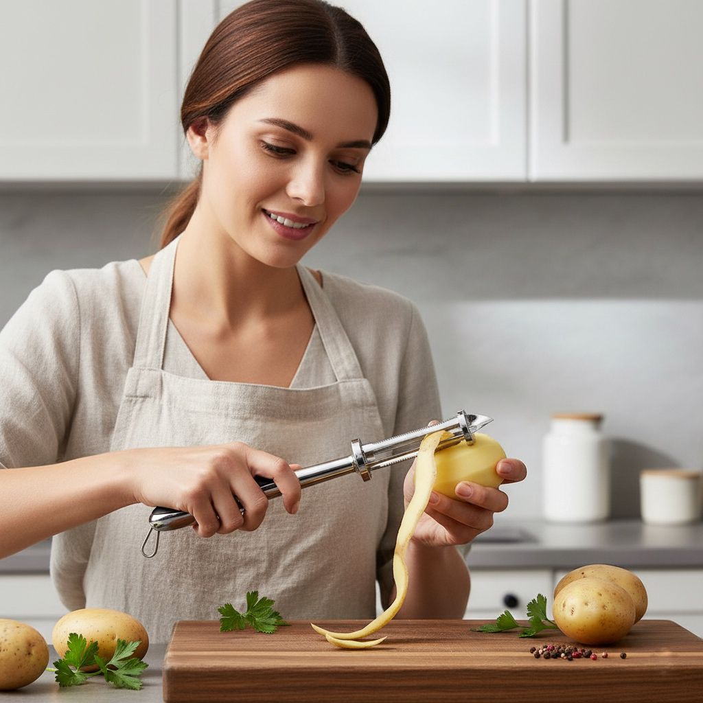 Stainless Steel Peeler for Vegetables and Fruits, 3 in 1 Peeler for Kitchen Multifunctional Double-Edged Julienne and Serrated Blades, Vegetable Peelers for Salad Preparation (Silver/Black)