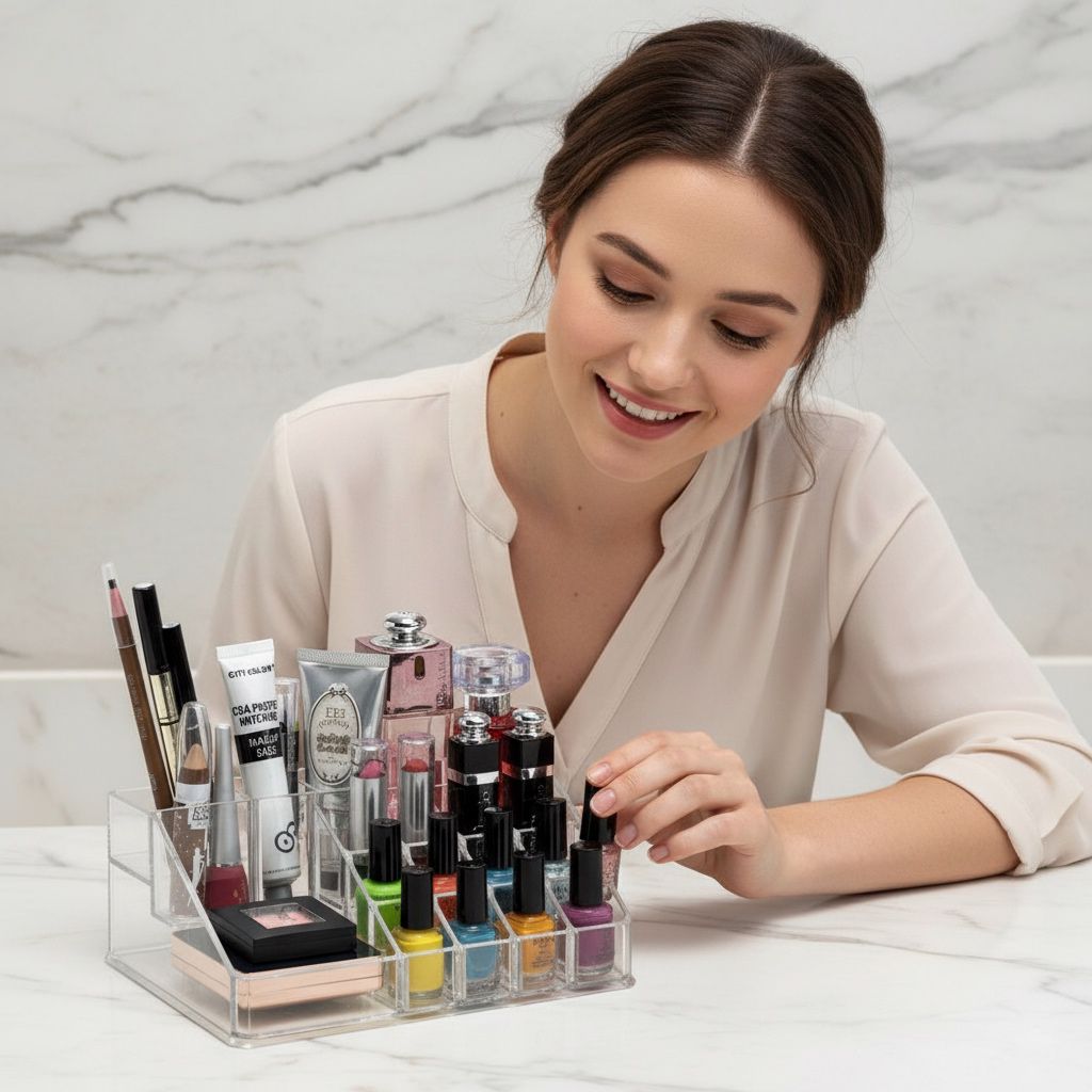 Acrylic Makeup Cosmetic Organizer, 16 Sections Cosmetic Lipstick Makeup Organiser Display Storage Stand Holder