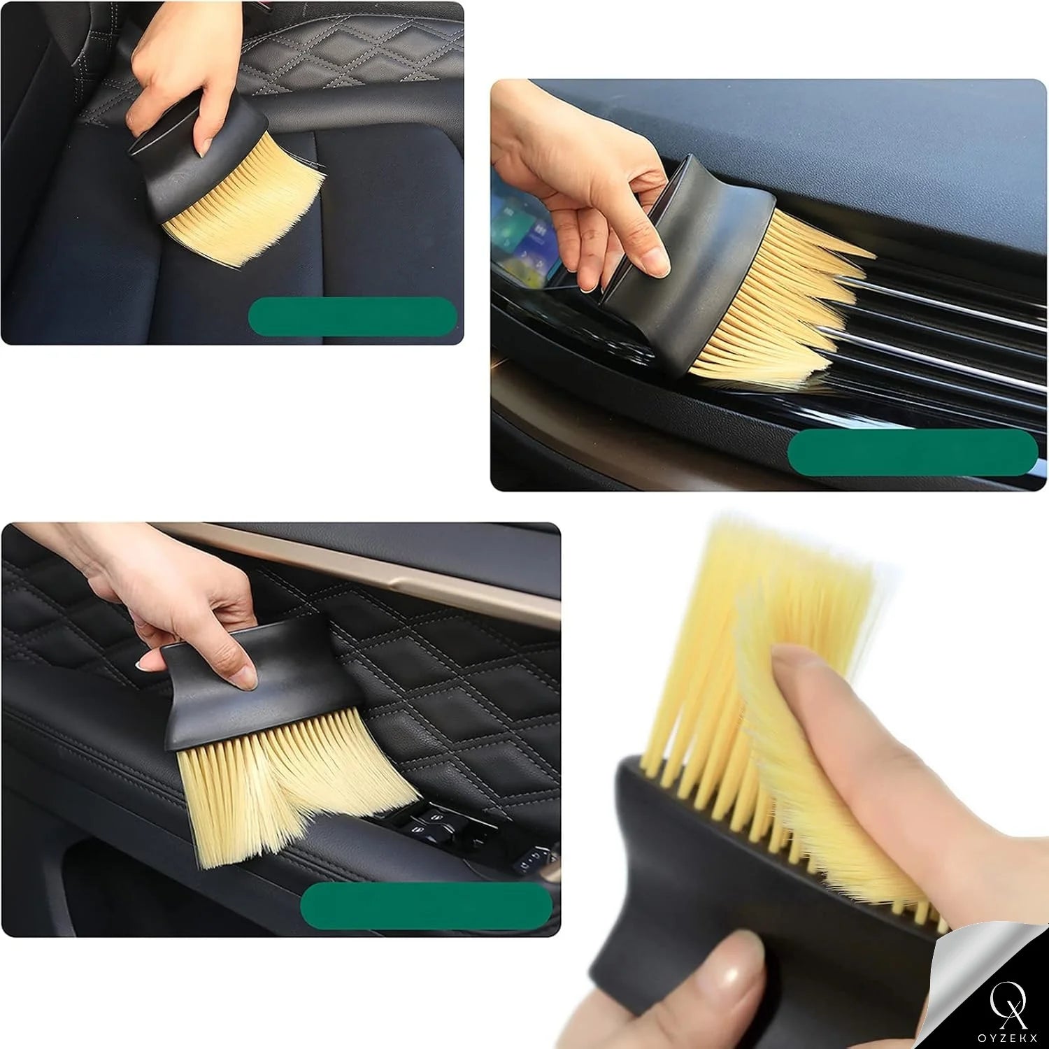 OyzekX Car Interior Cleaning Brush | AC Vent Brush | Scratch Free Car Duster | Multifunctional Car Brush for Cleaning Car Interior, PC, Laptop, Keyboard (Big Brush)