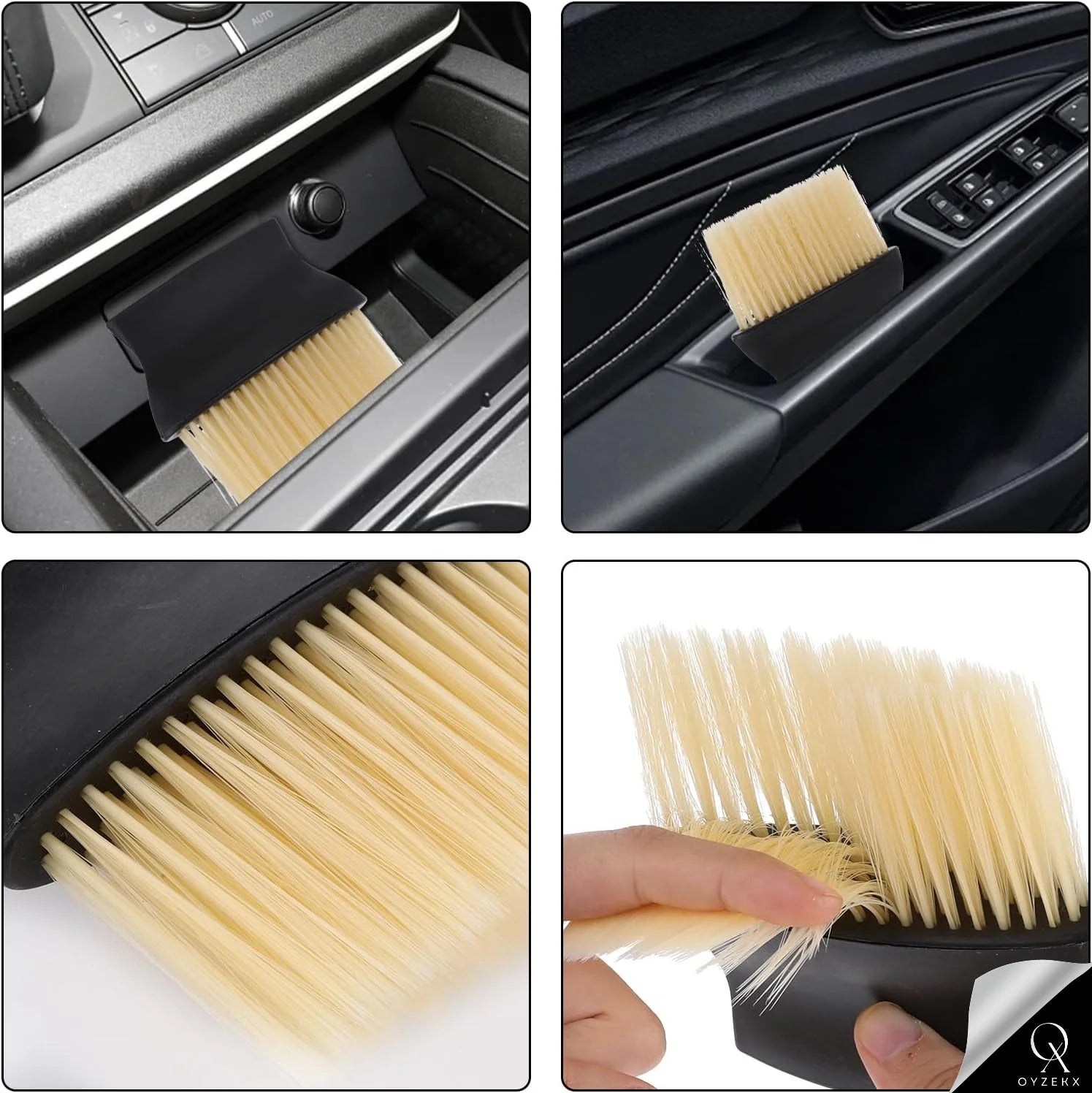OyzekX Car Interior Cleaning Brush | AC Vent Brush | Scratch Free Car Duster | Multifunctional Car Brush for Cleaning Car Interior, PC, Laptop, Keyboard (Big Brush)