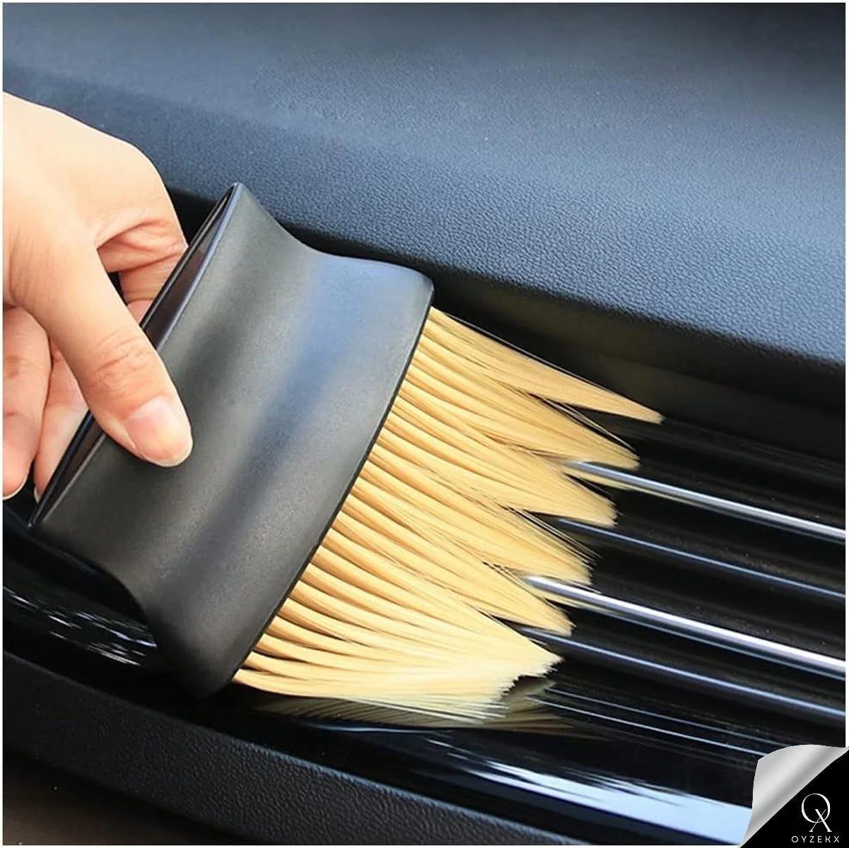 OyzekX Car Interior Cleaning Brush | AC Vent Brush | Scratch Free Car Duster | Multifunctional Car Brush for Cleaning Car Interior, PC, Laptop, Keyboard (Big Brush)