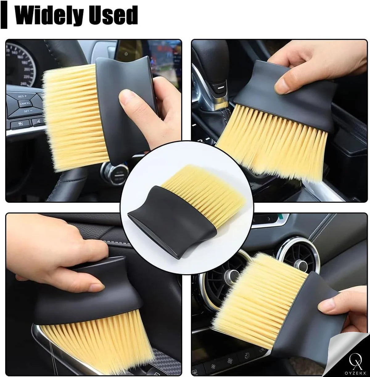 OyzekX Car Interior Cleaning Brush | AC Vent Brush | Scratch Free Car Duster | Multifunctional Car Brush for Cleaning Car Interior, PC, Laptop, Keyboard (Big Brush)