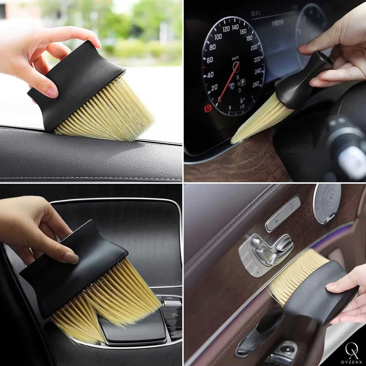 OyzekX Car Interior Cleaning Brush | AC Vent Brush | Scratch Free Car Duster | Multifunctional Car Brush for Cleaning Car Interior, PC, Laptop, Keyboard (Big Brush)