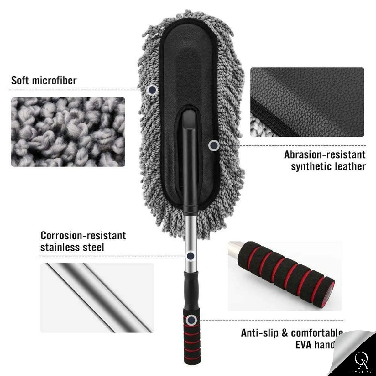 OyzekX Car Interior Cleaning Brush | AC Vent Brush | Scratch Free Car Duster | Multifunctional Car Brush for Cleaning Car Interior, PC, Laptop, Keyboard (Big Duster)