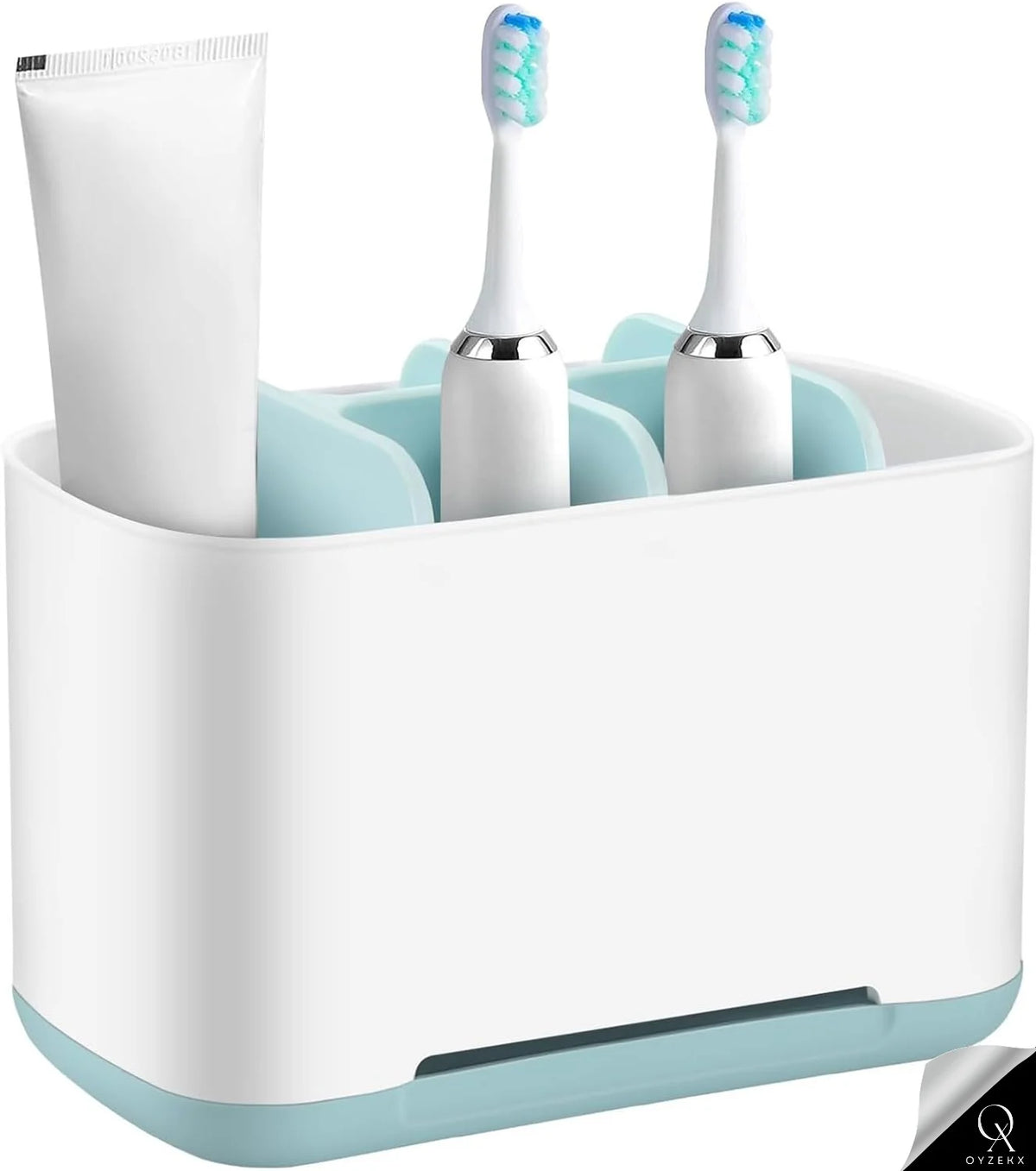 OyzekX Razor Shaving Kit and Toiletries Cosmetics Organizer,Toothbrush Caddy, Bathroom Toothbrush Toothpaste Tube Holders Organizer Container Stand Storage Box for Easy-Store (Blue)