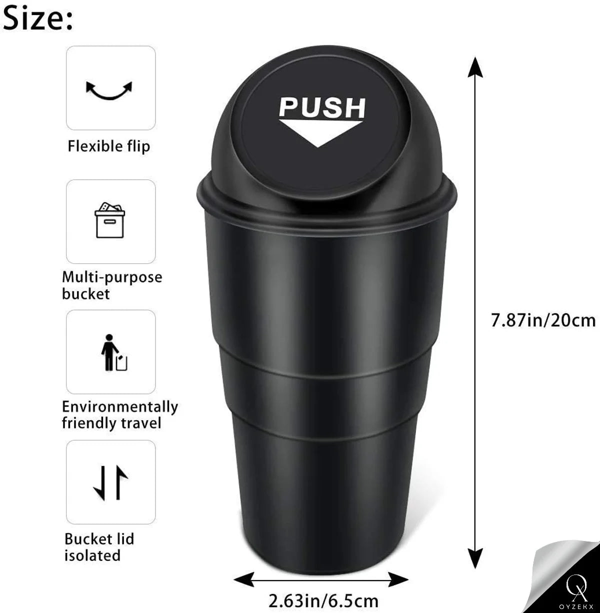 OyzekX Mini Car Dustbin Trash Bin Universal Traveling Portable Useful for All Cars Accessories