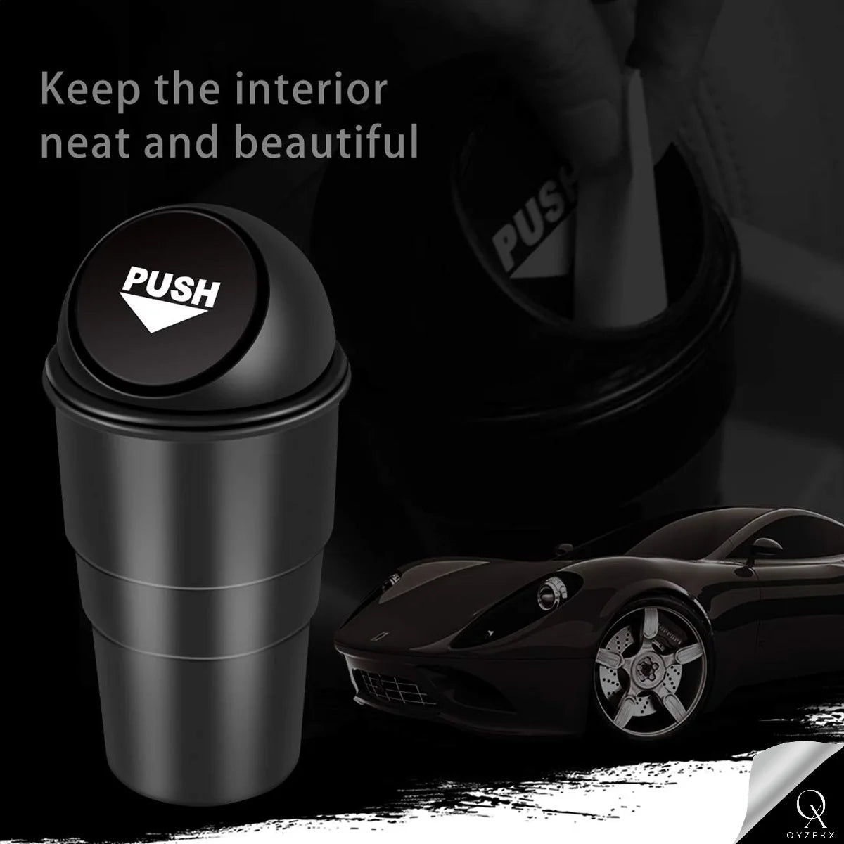 OyzekX Mini Car Dustbin Trash Bin Universal Traveling Portable Useful for All Cars Accessories