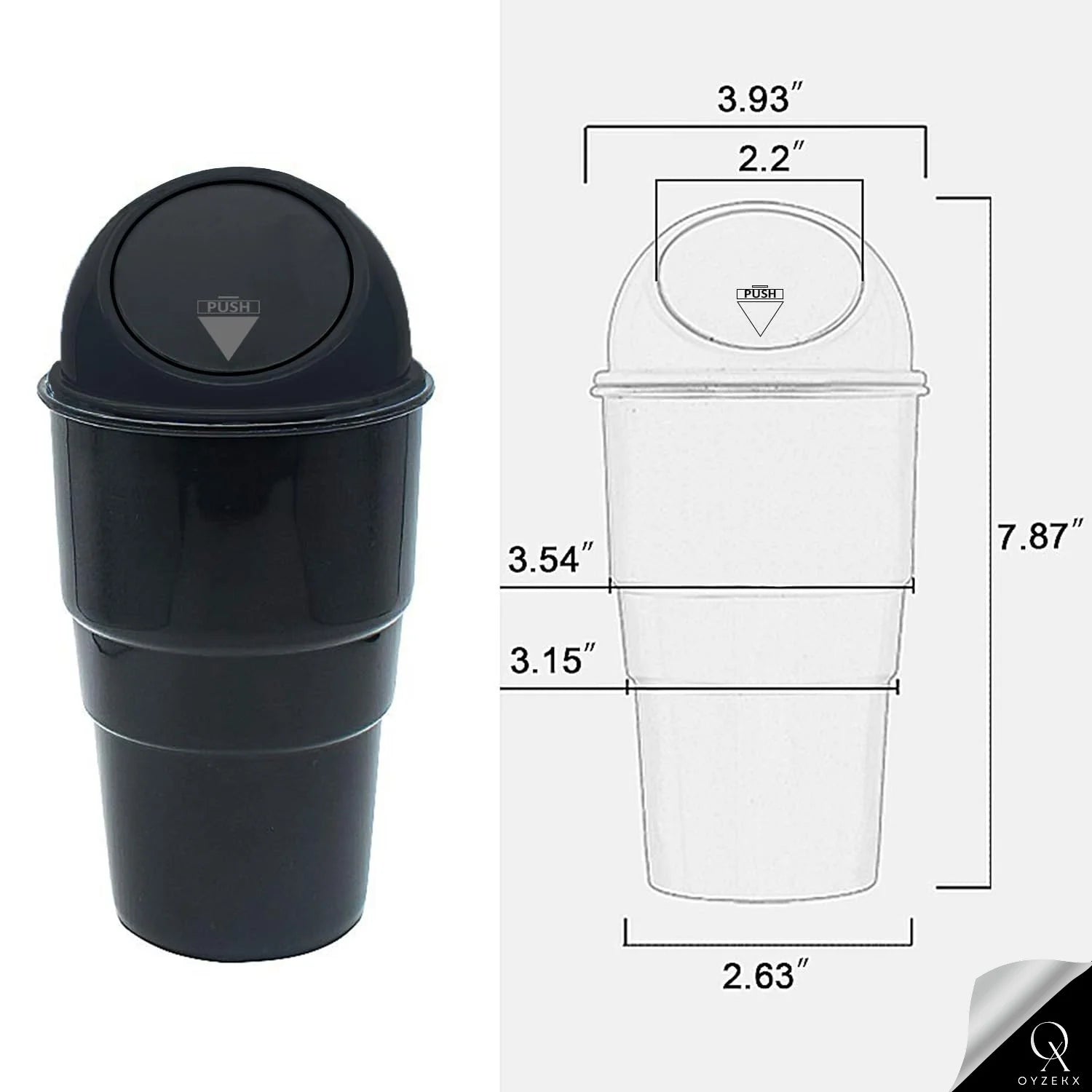 OyzekX Mini Car Dustbin Trash Bin Universal Traveling Portable Useful for All Cars Accessories