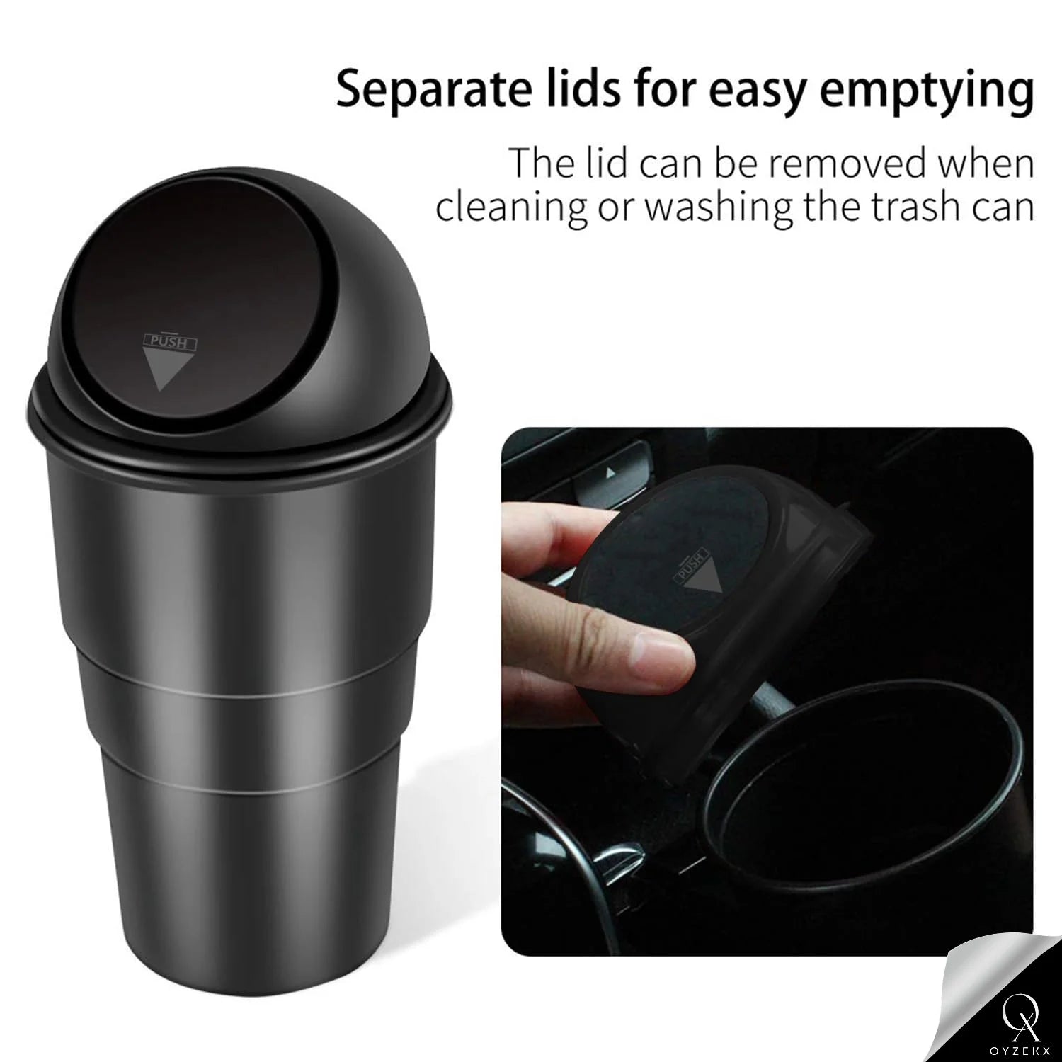 OyzekX Mini Car Dustbin Trash Bin Universal Traveling Portable Useful for All Cars Accessories