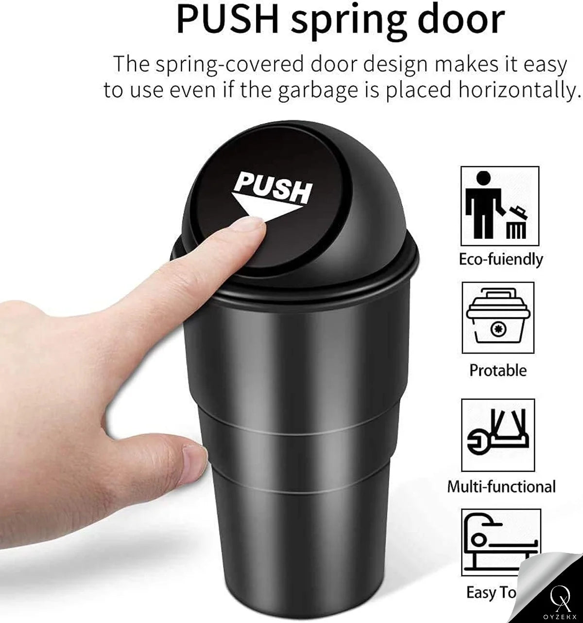 OyzekX Mini Car Dustbin Trash Bin Universal Traveling Portable Useful for All Cars Accessories