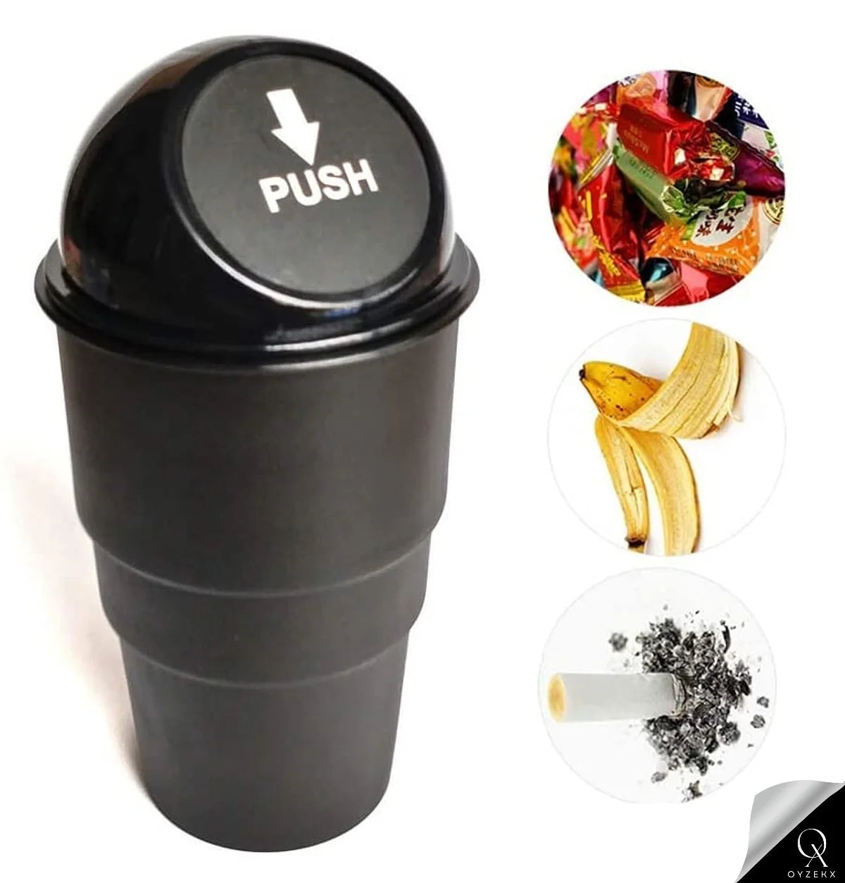 OyzekX Mini Car Dustbin Trash Bin Universal Traveling Portable Useful for All Cars Accessories