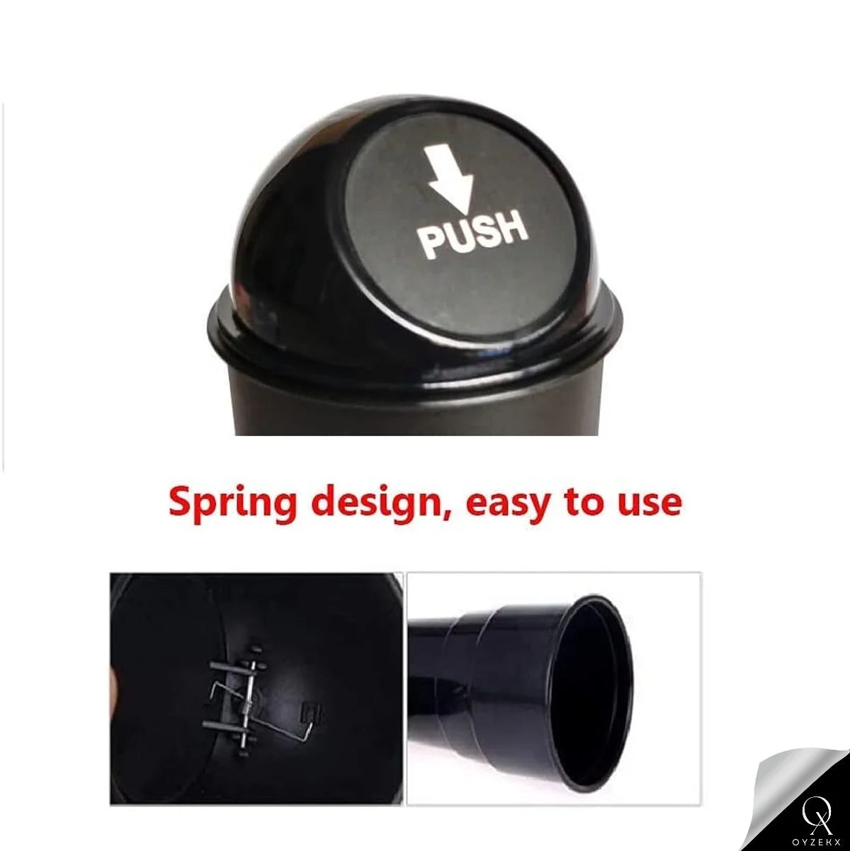 OyzekX Mini Car Dustbin Trash Bin Universal Traveling Portable Useful for All Cars Accessories
