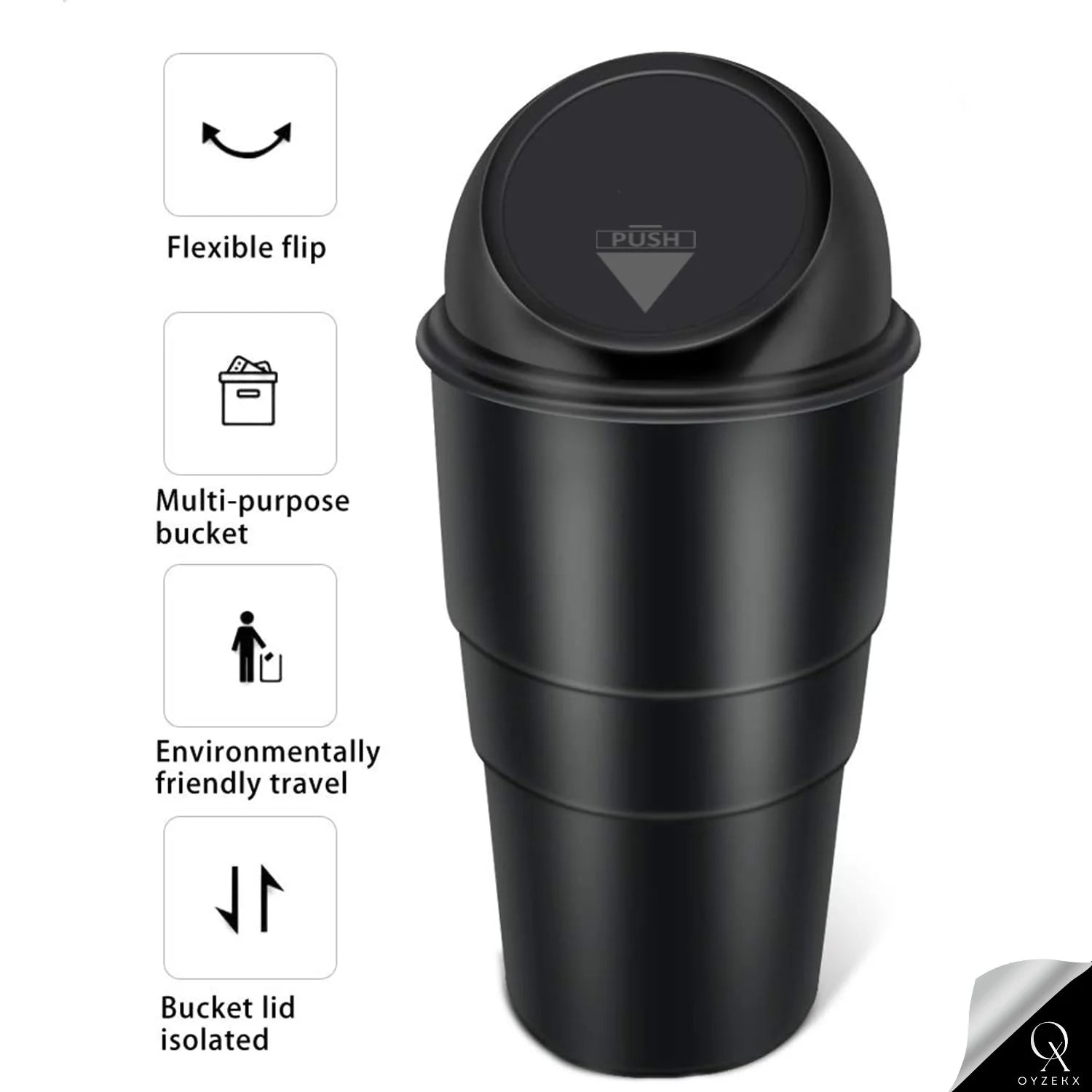 OyzekX Mini Car Dustbin Trash Bin Universal Traveling Portable Useful for All Cars Accessories