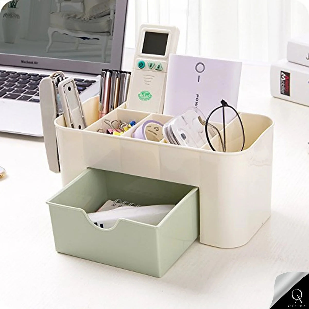 OyzekX Cosmetic Jewelry Organizer Office Storage Drawer Desk Makeup Case Plastic Makeup Brush Box Lipstick Remote Control Holder
