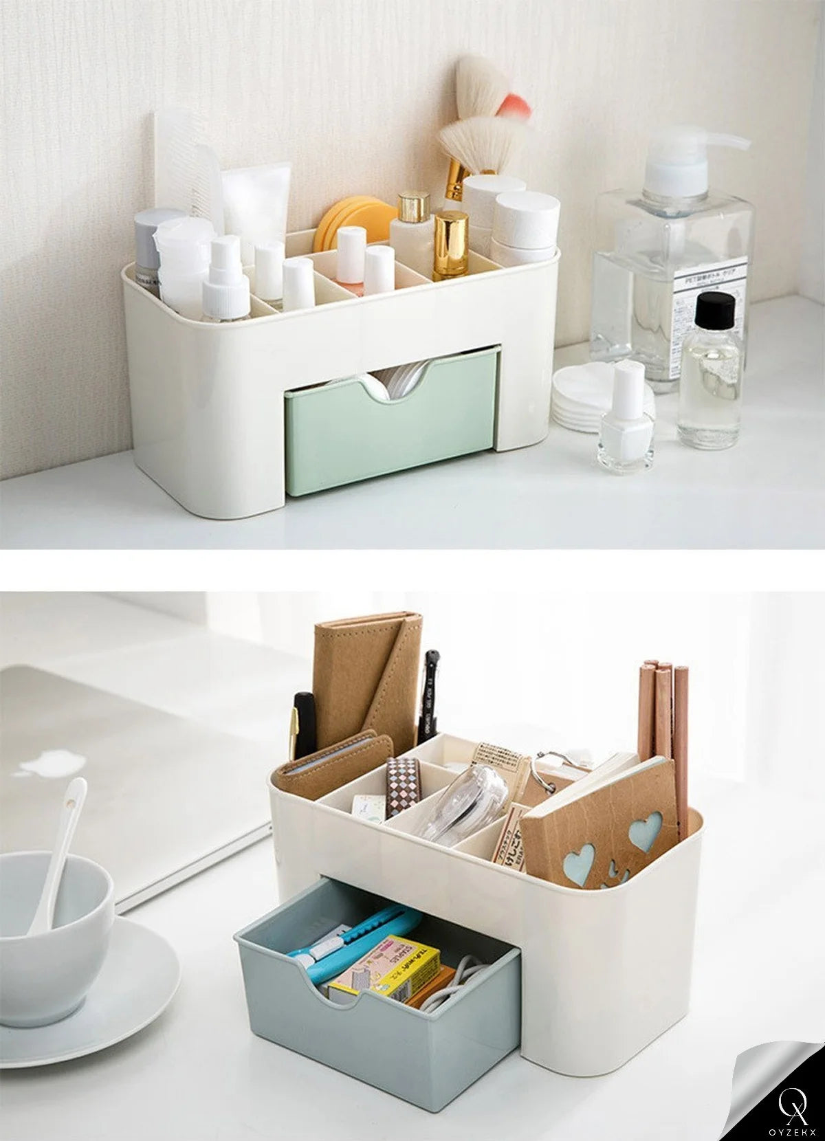 OyzekX Cosmetic Jewelry Organizer Office Storage Drawer Desk Makeup Case Plastic Makeup Brush Box Lipstick Remote Control Holder