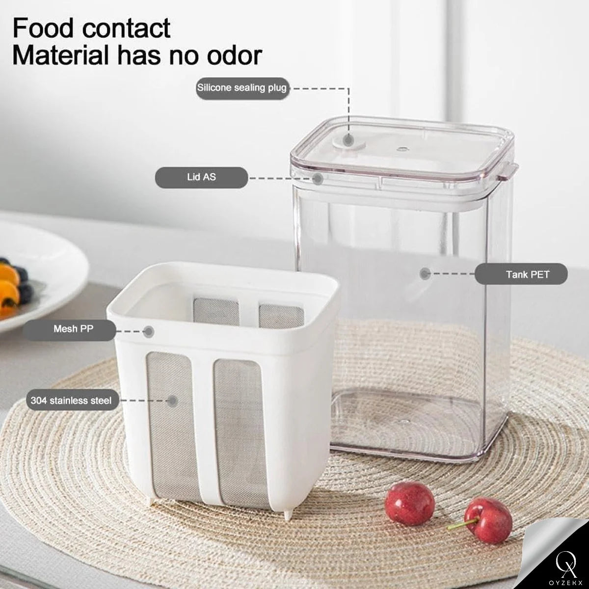 OyzekX Greek Yogurt & Curd Maker - 1100ml Fine Mesh Strainer with Lid | Multifunctional yogurt Filter | Curd Maker for Home | Whey Separator | Perfect for Homemade Yogurt, Curd, Cheese