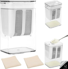 OyzekX Greek Yogurt & Curd Maker - 1100ml Fine Mesh Strainer with Lid | Multifunctional yogurt Filter | Curd Maker for Home | Whey Separator | Perfect for Homemade Yogurt, Curd, Cheese