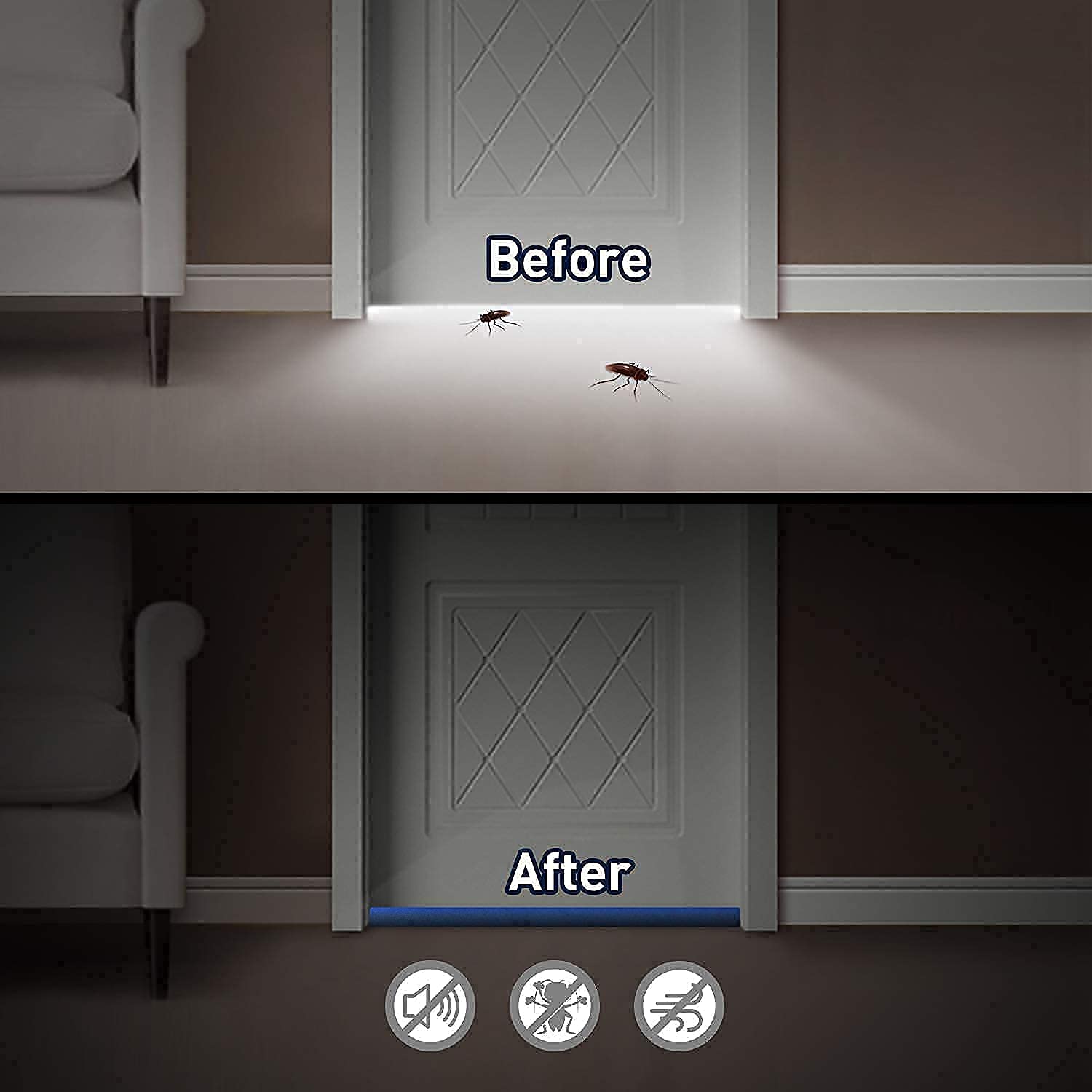 Door Guard (39 Inches) Gap Filler for Door Bottom Seal Strip, Sound Proof, Reduce Noise, Energy Saving Door Stopper for Reduce Door Dust, Insects Protector (Pack of 1)