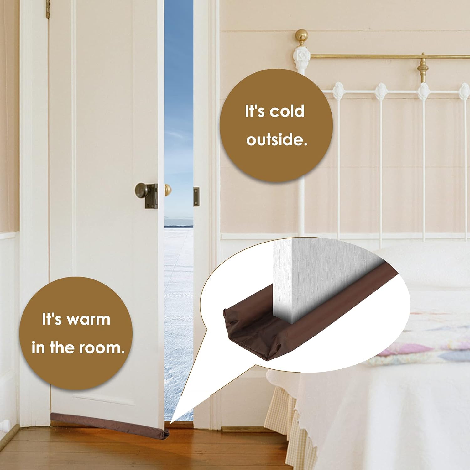 Door Guard (39 Inches) Gap Filler for Door Bottom Seal Strip, Sound Proof, Reduce Noise, Energy Saving Door Stopper for Reduce Door Dust, Insects Protector (Pack of 1)