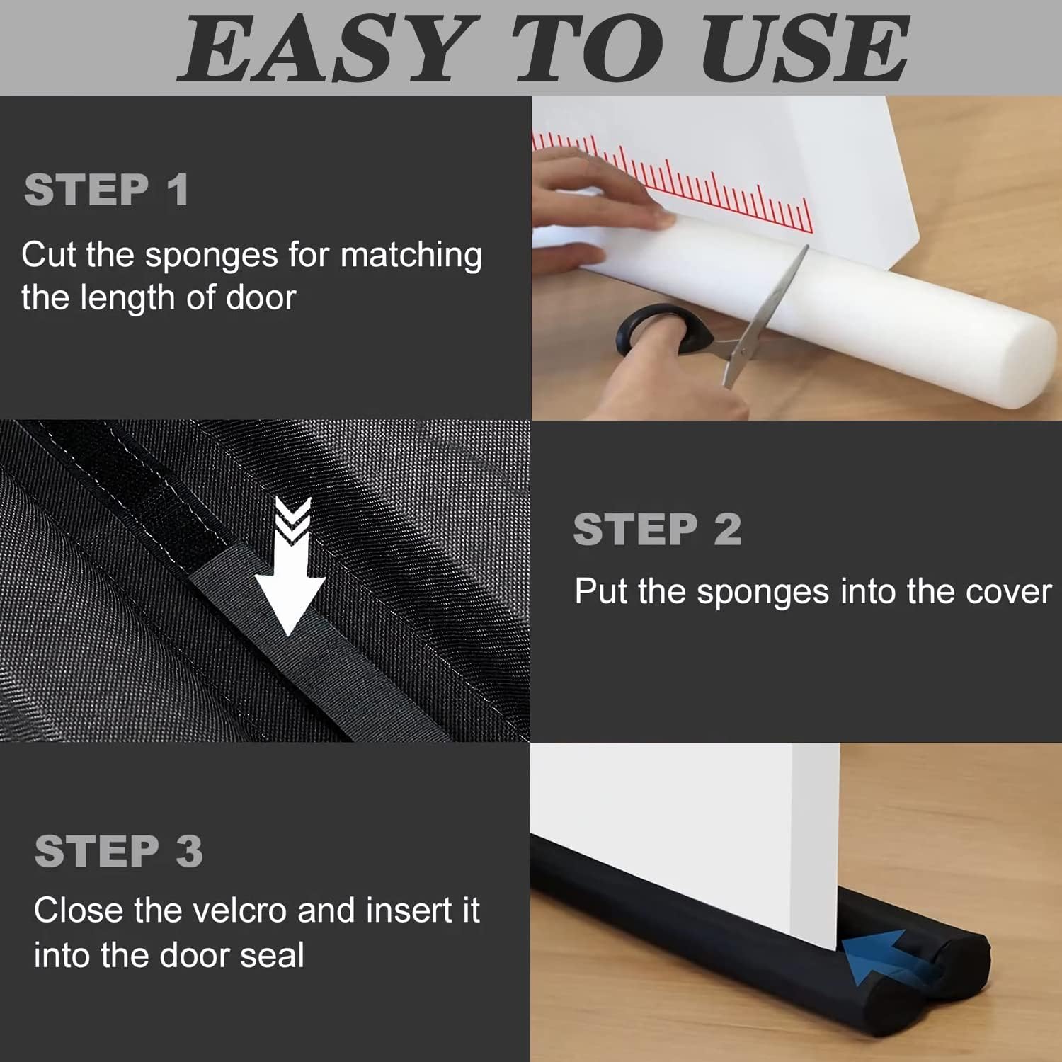 Door Guard (39 Inches) Gap Filler for Door Bottom Seal Strip, Sound Proof, Reduce Noise, Energy Saving Door Stopper for Reduce Door Dust, Insects Protector (Pack of 1)