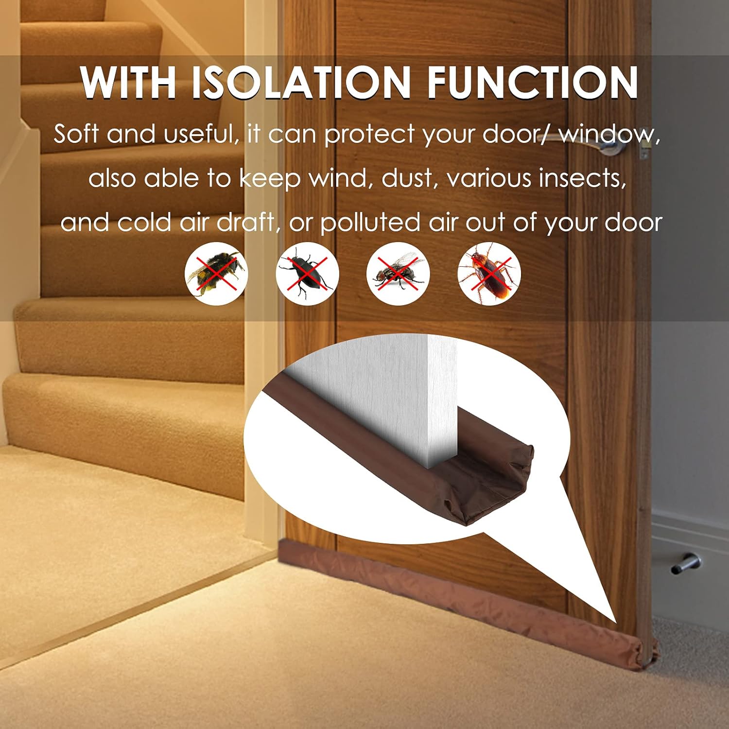 Door Guard (39 Inches) Gap Filler for Door Bottom Seal Strip, Sound Proof, Reduce Noise, Energy Saving Door Stopper for Reduce Door Dust, Insects Protector (Pack of 1)