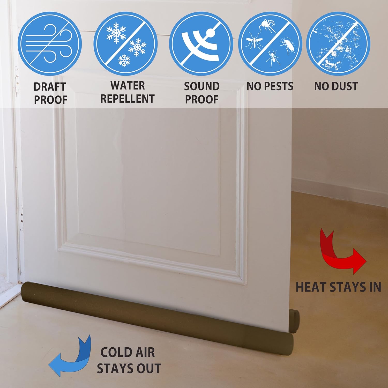Door Guard (39 Inches) Gap Filler for Door Bottom Seal Strip, Sound Proof, Reduce Noise, Energy Saving Door Stopper for Reduce Door Dust, Insects Protector (Pack of 1)
