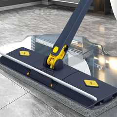 Flat Microfiber Floor Cleaning Mop with Scraper with 360 Rotating Head, Self-Wringings Hands-Free Automatic Water Squeezing Mop for Floors,Kitchen,Wall,Bathroom,Toilet Household Cleaning Mop