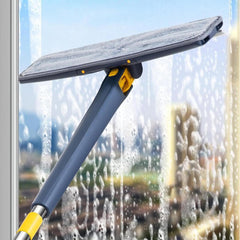 Flat Microfiber Floor Cleaning Mop with Scraper with 360 Rotating Head, Self-Wringings Hands-Free Automatic Water Squeezing Mop for Floors,Kitchen,Wall,Bathroom,Toilet Household Cleaning Mop