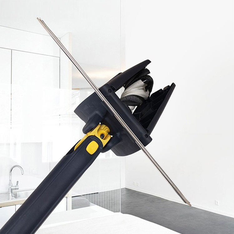 Flat Microfiber Floor Cleaning Mop with Scraper with 360 Rotating Head, Self-Wringings Hands-Free Automatic Water Squeezing Mop for Floors,Kitchen,Wall,Bathroom,Toilet Household Cleaning Mop