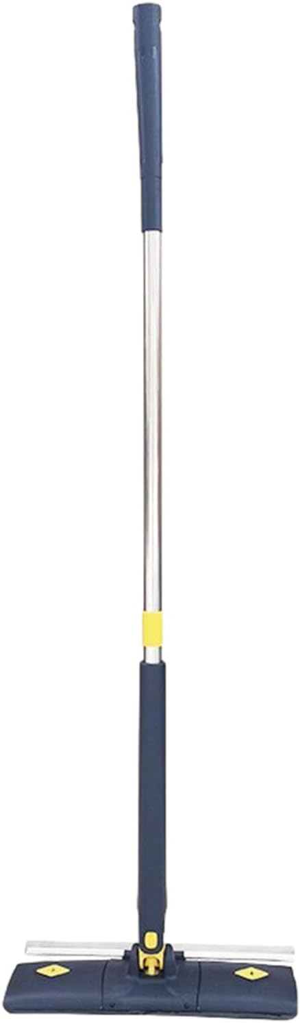 Flat Microfiber Floor Cleaning Mop with Scraper with 360 Rotating Head, Self-Wringings Hands-Free Automatic Water Squeezing Mop for Floors,Kitchen,Wall,Bathroom,Toilet Household Cleaning Mop
