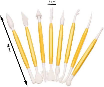 Package of 8 with 16 Different Shapes Exclusive Modeling Set for Fondant Gum Paste Sugar Craft and Cake Decoration Clay Modelling Tools Set, Blue