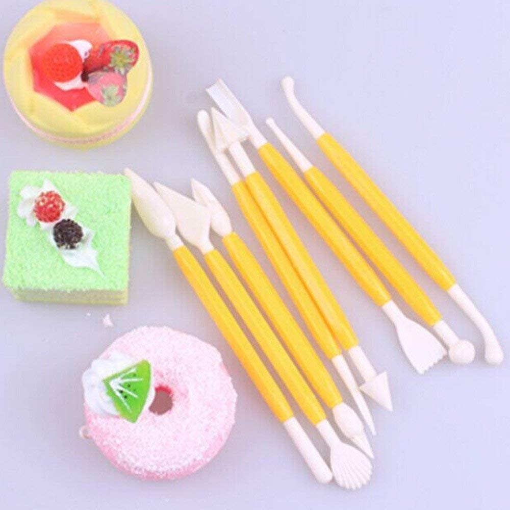 Package of 8 with 16 Different Shapes Exclusive Modeling Set for Fondant Gum Paste Sugar Craft and Cake Decoration Clay Modelling Tools Set, Blue