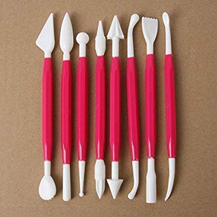 Package of 8 with 16 Different Shapes Exclusive Modeling Set for Fondant Gum Paste Sugar Craft and Cake Decoration Clay Modelling Tools Set, Blue