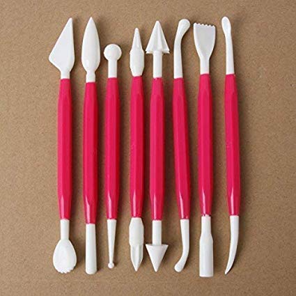 Package of 8 with 16 Different Shapes Exclusive Modeling Set for Fondant Gum Paste Sugar Craft and Cake Decoration Clay Modelling Tools Set, Blue