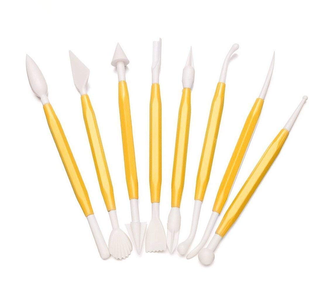 Package of 8 with 16 Different Shapes Exclusive Modeling Set for Fondant Gum Paste Sugar Craft and Cake Decoration Clay Modelling Tools Set, Blue