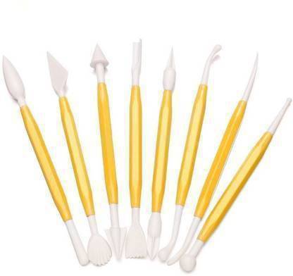 Package of 8 with 16 Different Shapes Exclusive Modeling Set for Fondant Gum Paste Sugar Craft and Cake Decoration Clay Modelling Tools Set, Blue