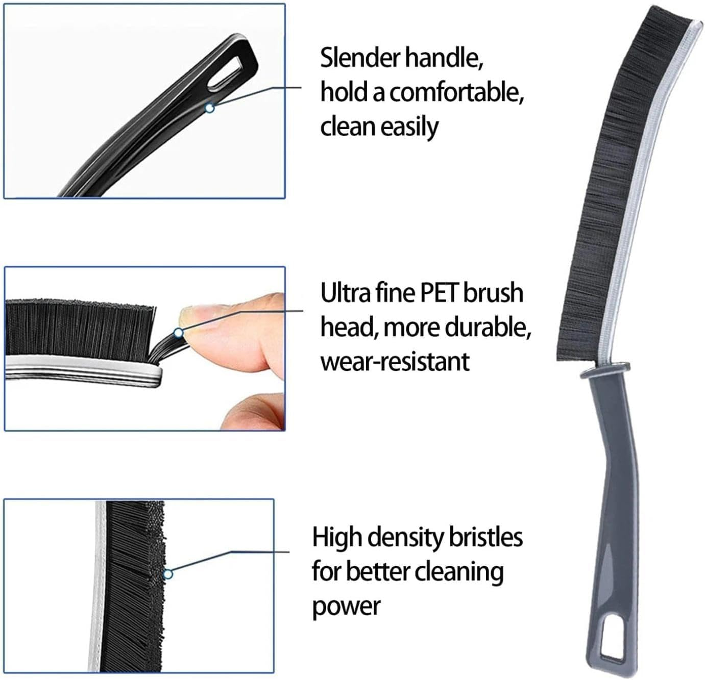 Mini Gap Cleaning Brush (Pack of 3) Hard Bristle Gap Brush for Cleaning Multipurpose Crevice Cleaning Brush Dead Corner Cleaning Brush Used for Home Toilet Bathroom Kitchen Tiles Window Slot