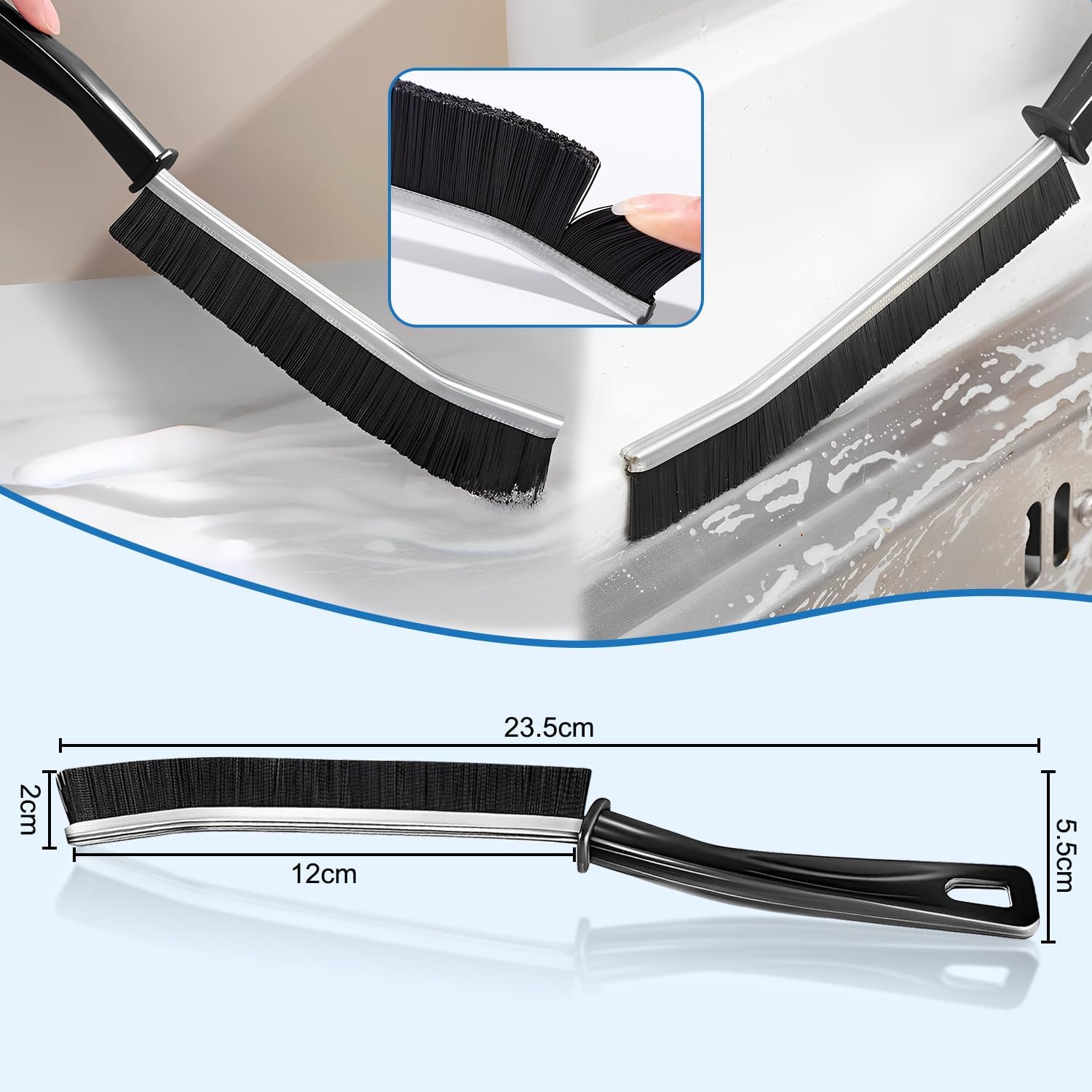 Mini Gap Cleaning Brush (Pack of 3) Hard Bristle Gap Brush for Cleaning Multipurpose Crevice Cleaning Brush Dead Corner Cleaning Brush Used for Home Toilet Bathroom Kitchen Tiles Window Slot