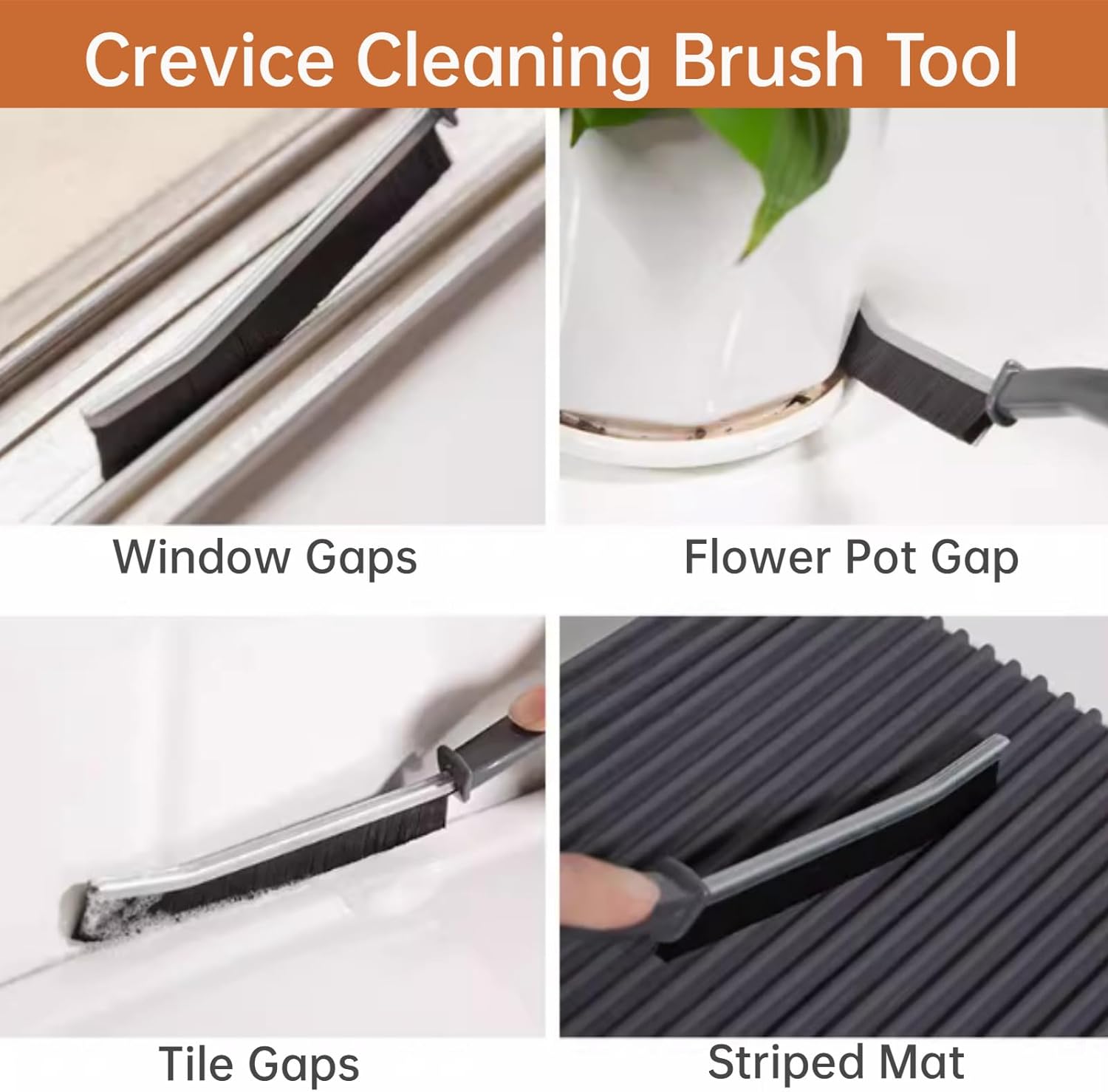 Mini Gap Cleaning Brush (Pack of 3) Hard Bristle Gap Brush for Cleaning Multipurpose Crevice Cleaning Brush Dead Corner Cleaning Brush Used for Home Toilet Bathroom Kitchen Tiles Window Slot