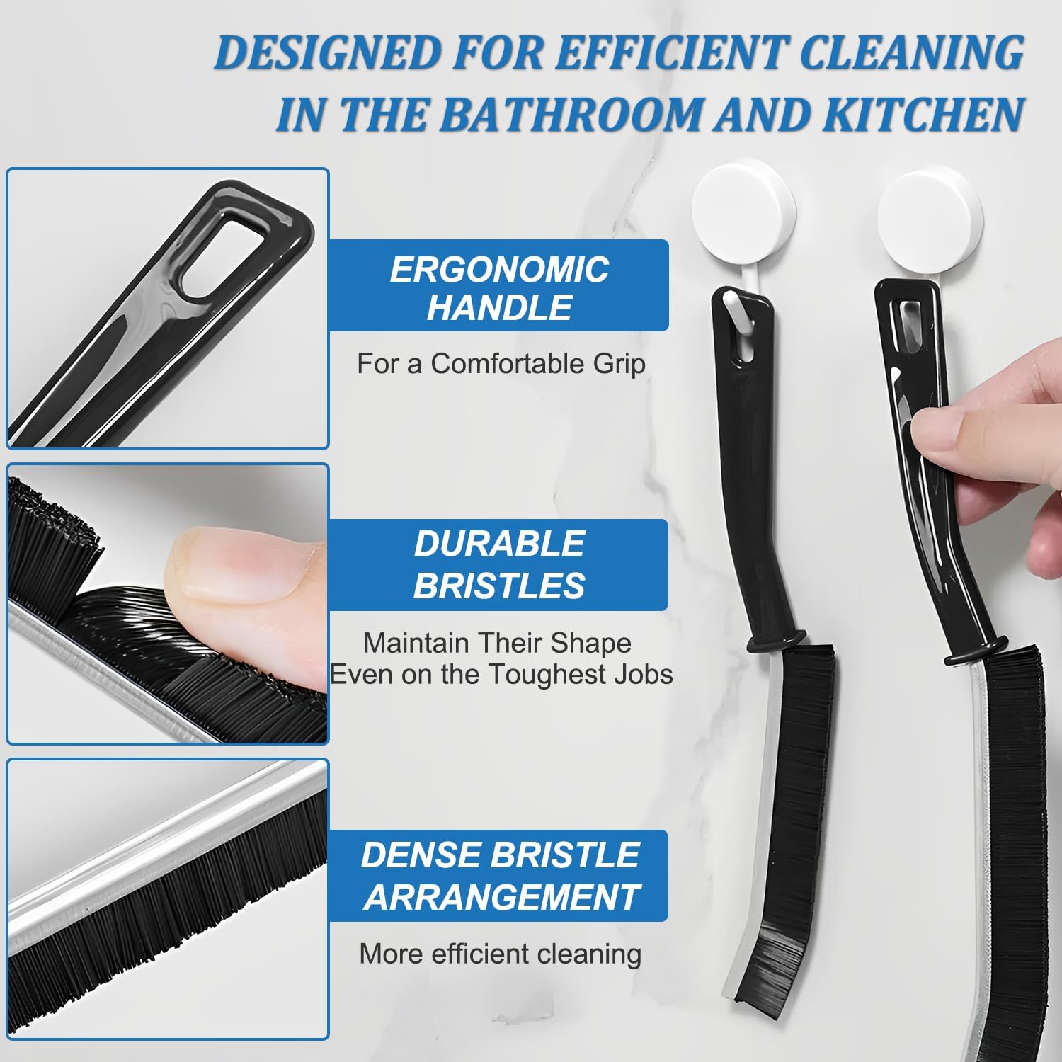 Mini Gap Cleaning Brush (Pack of 3) Hard Bristle Gap Brush for Cleaning Multipurpose Crevice Cleaning Brush Dead Corner Cleaning Brush Used for Home Toilet Bathroom Kitchen Tiles Window Slot