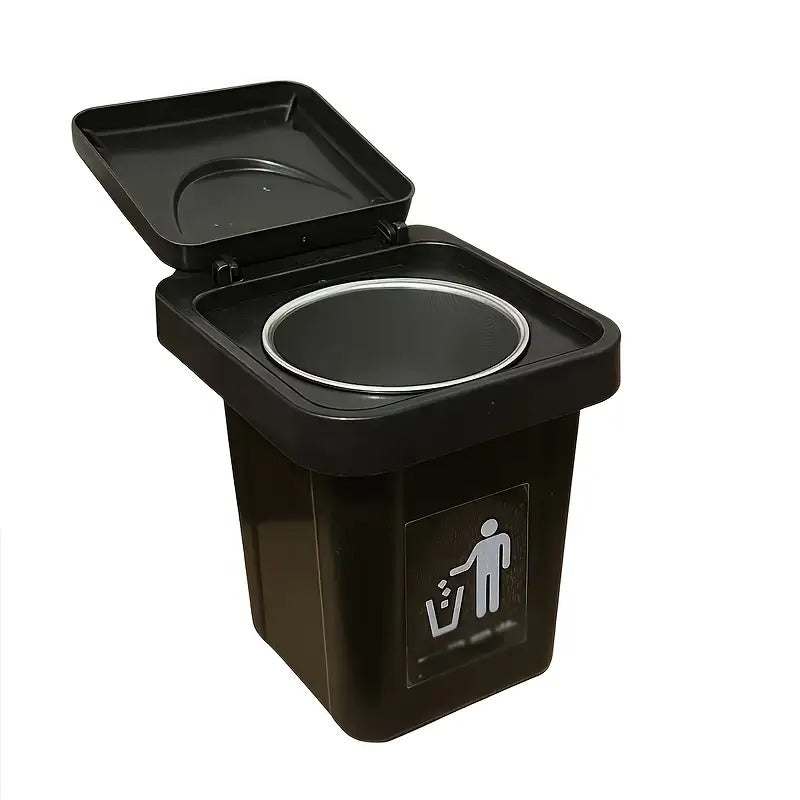 Wall-Mounted, No-Nail Dual-Use Trash Can And Ashtray with a Lid to Prevent Ash from Flying Suitable for Living Rooms, Bedrooms, Bathrooms, Public Restrooms & Offices