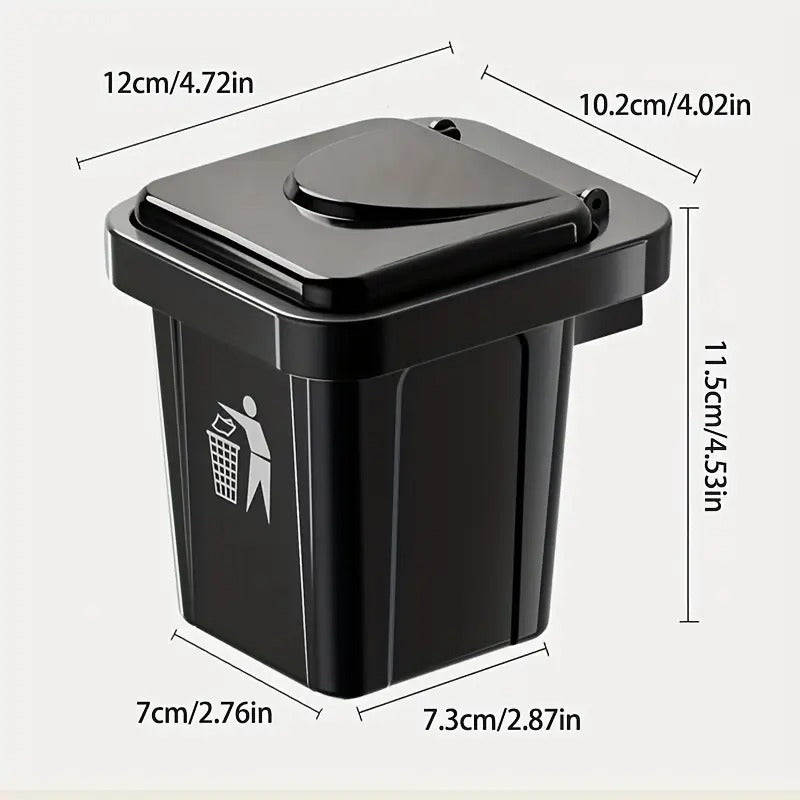 Wall-Mounted, No-Nail Dual-Use Trash Can And Ashtray with a Lid to Prevent Ash from Flying Suitable for Living Rooms, Bedrooms, Bathrooms, Public Restrooms & Offices